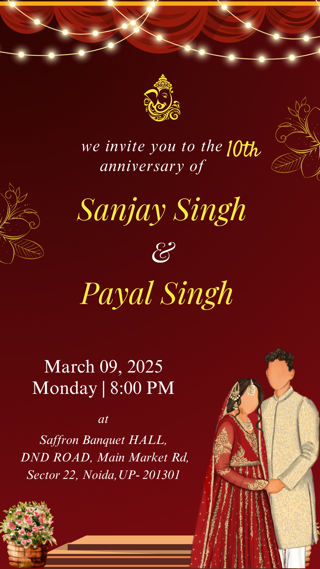 Anniversary invitation one page