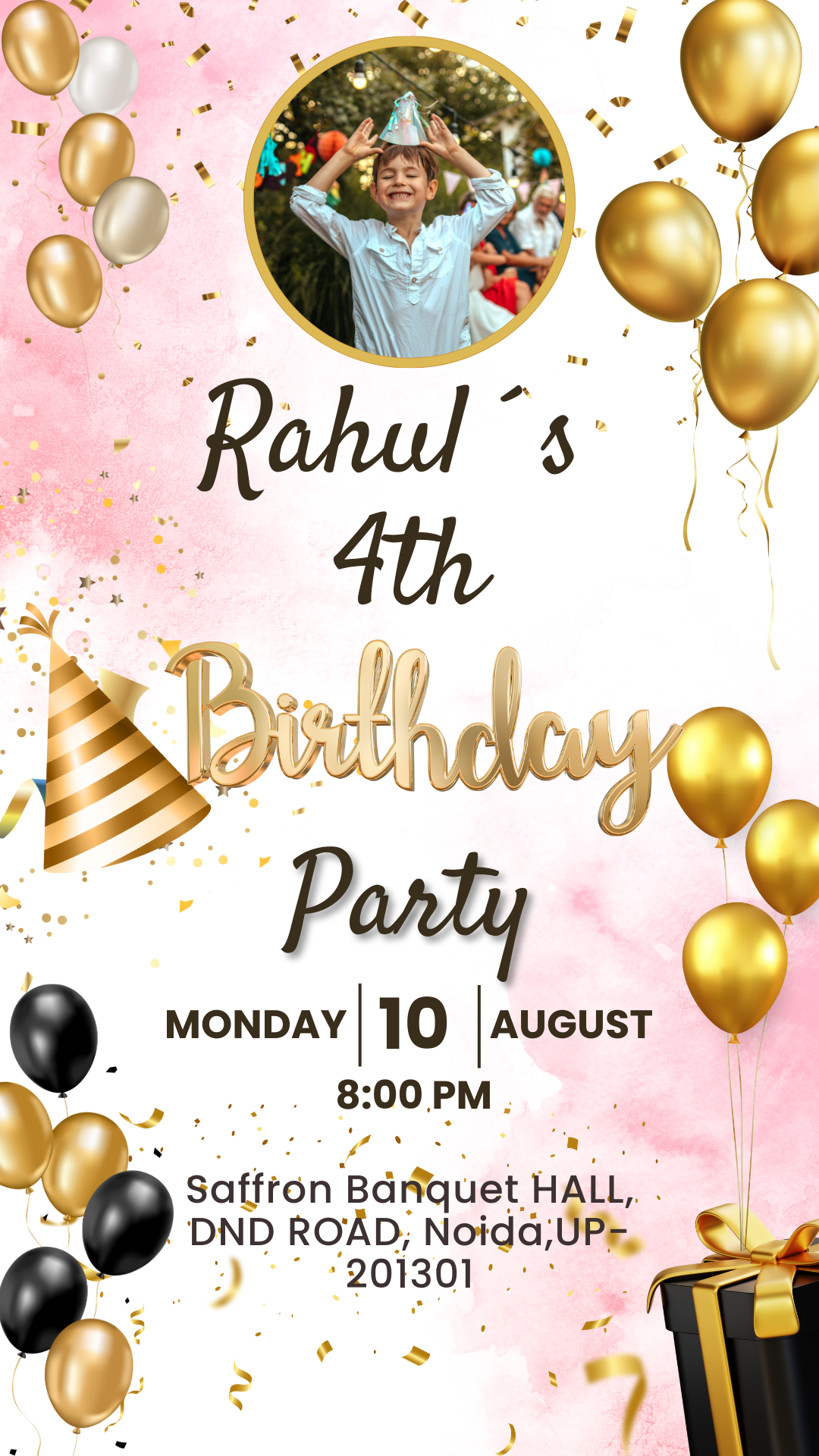 4th Birthday Party Invitation –  Printable, Personalized, Digital & Evites -Celebrate With MYIO