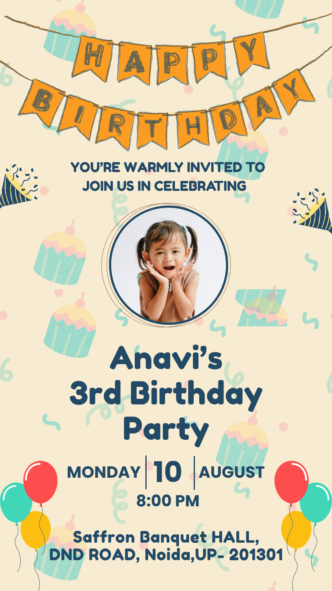 Cakes and Candles filled Birthday Card