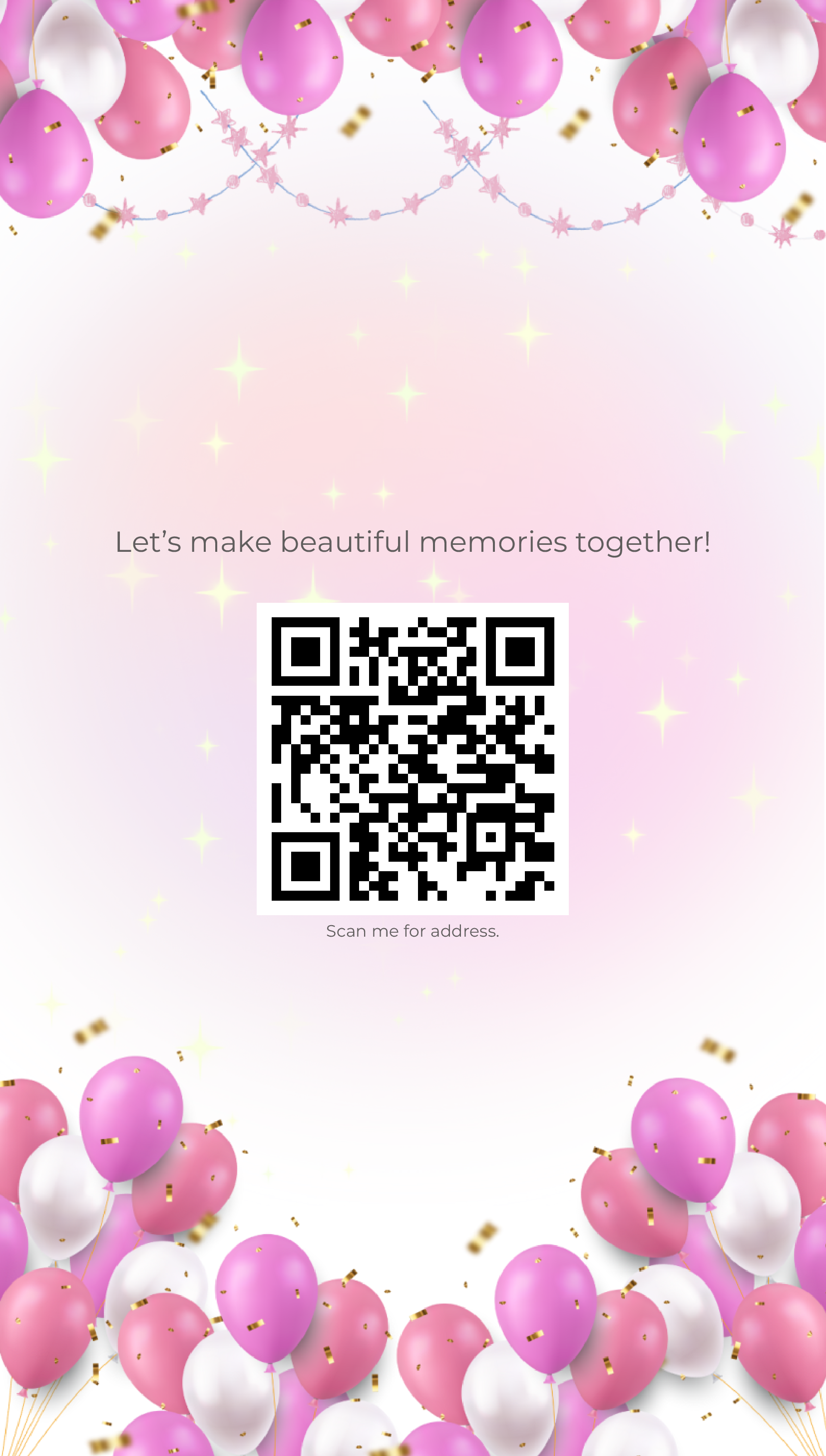 Elegant Pink Balloon Theme Birthday Invitation Card