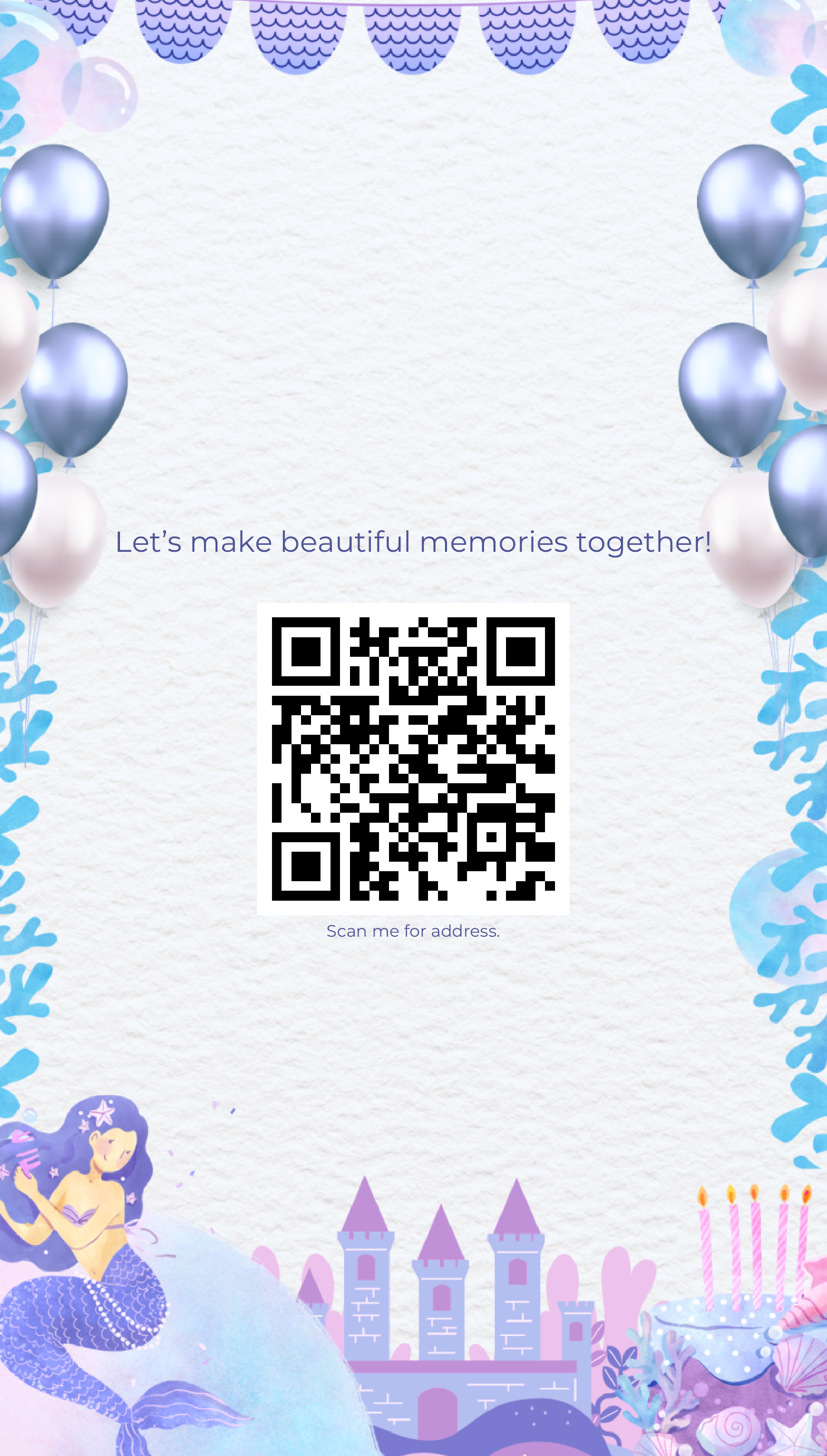 Mermaid Birthday Invitation Card – Underwater Theme with Photo