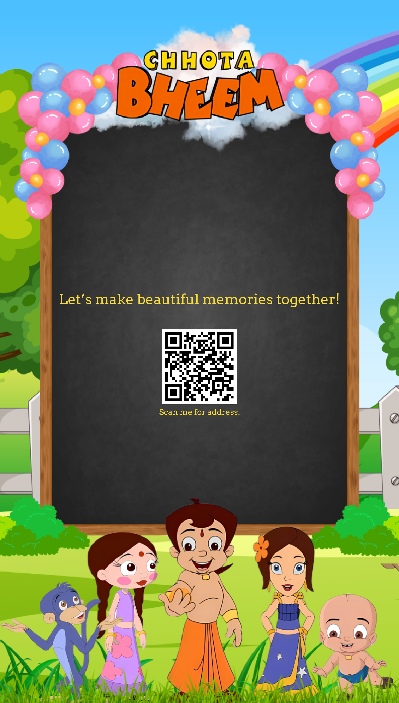 Chhota Bheem birthday card -  Printable, Personalized, Digital & Evites