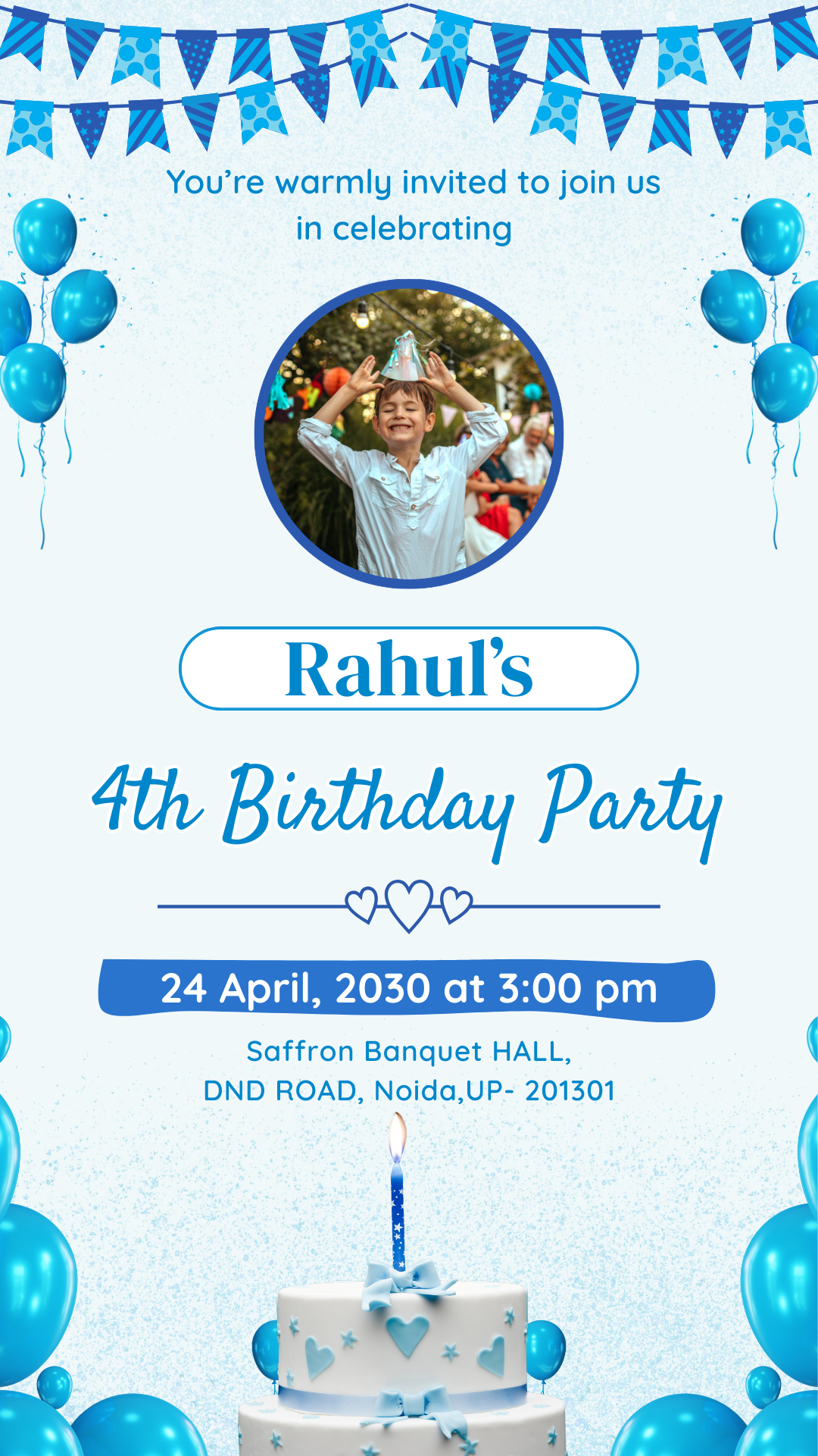 Rahul’s 4th Birthday Invitation Template