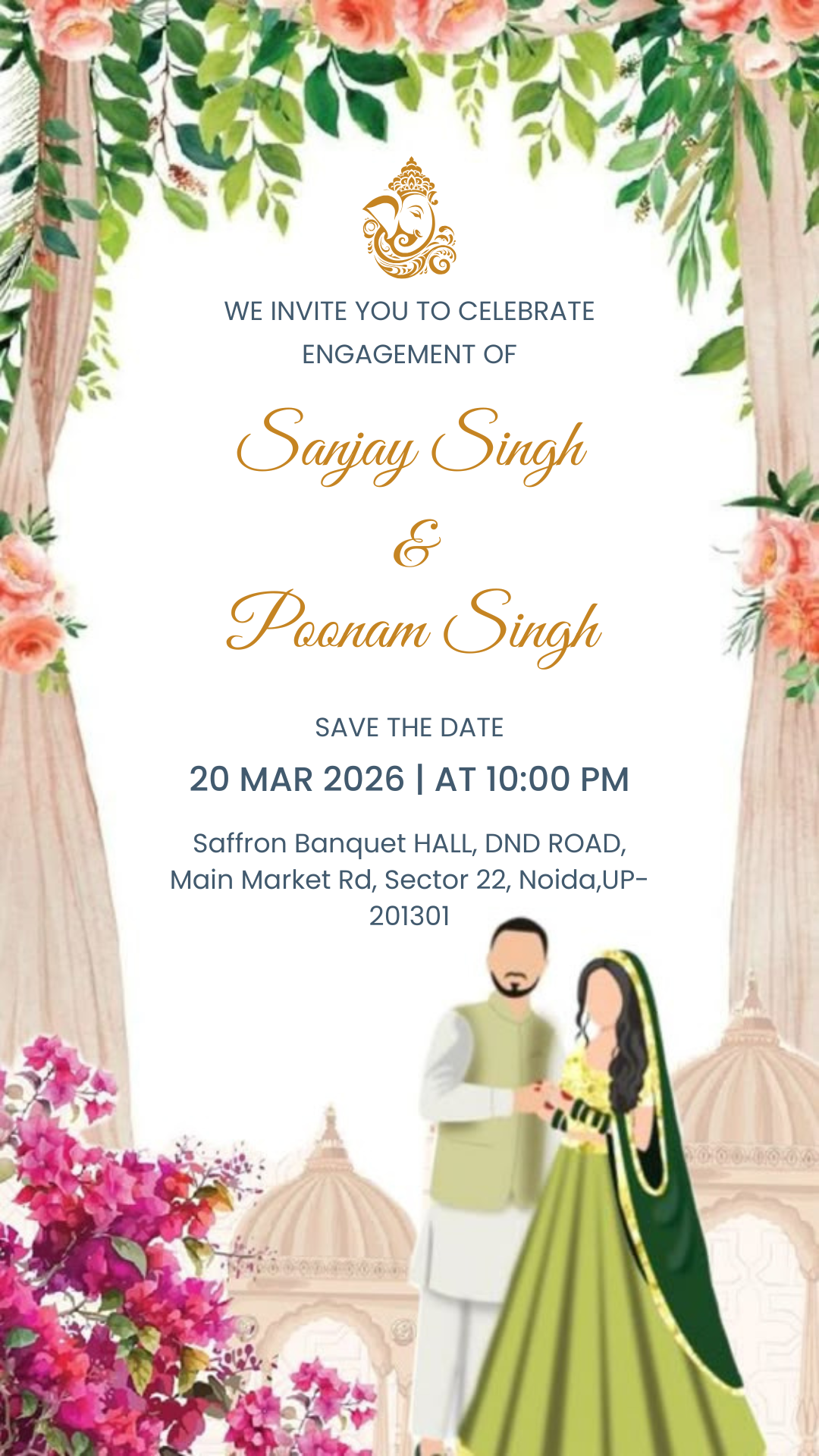 Engagement invitation one page