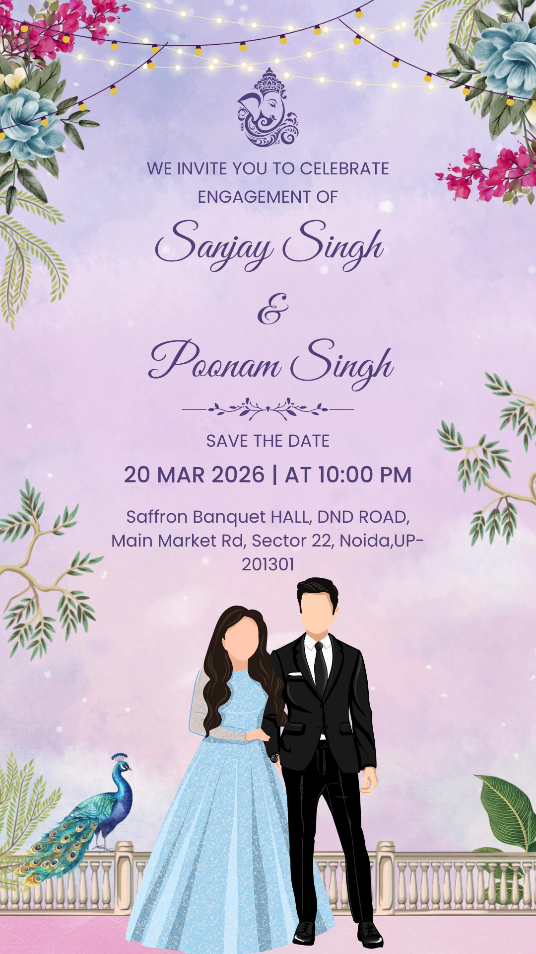 Engagement invitation one page