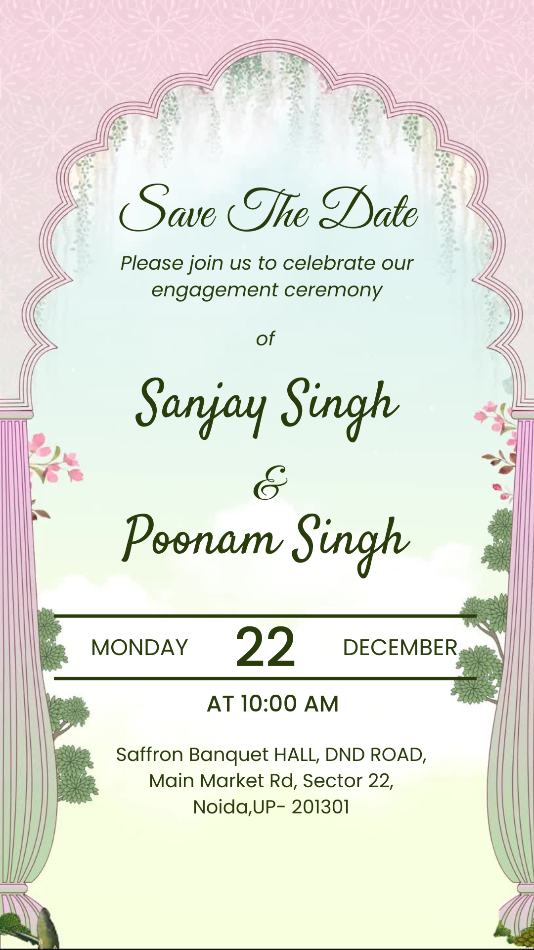Engagement invitation one page