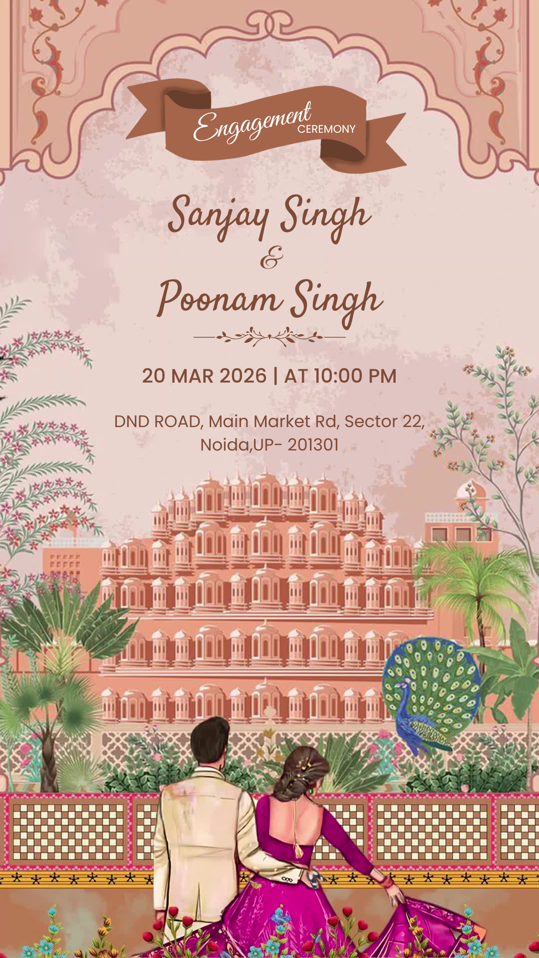 Hindu Engagement Invitation Cards