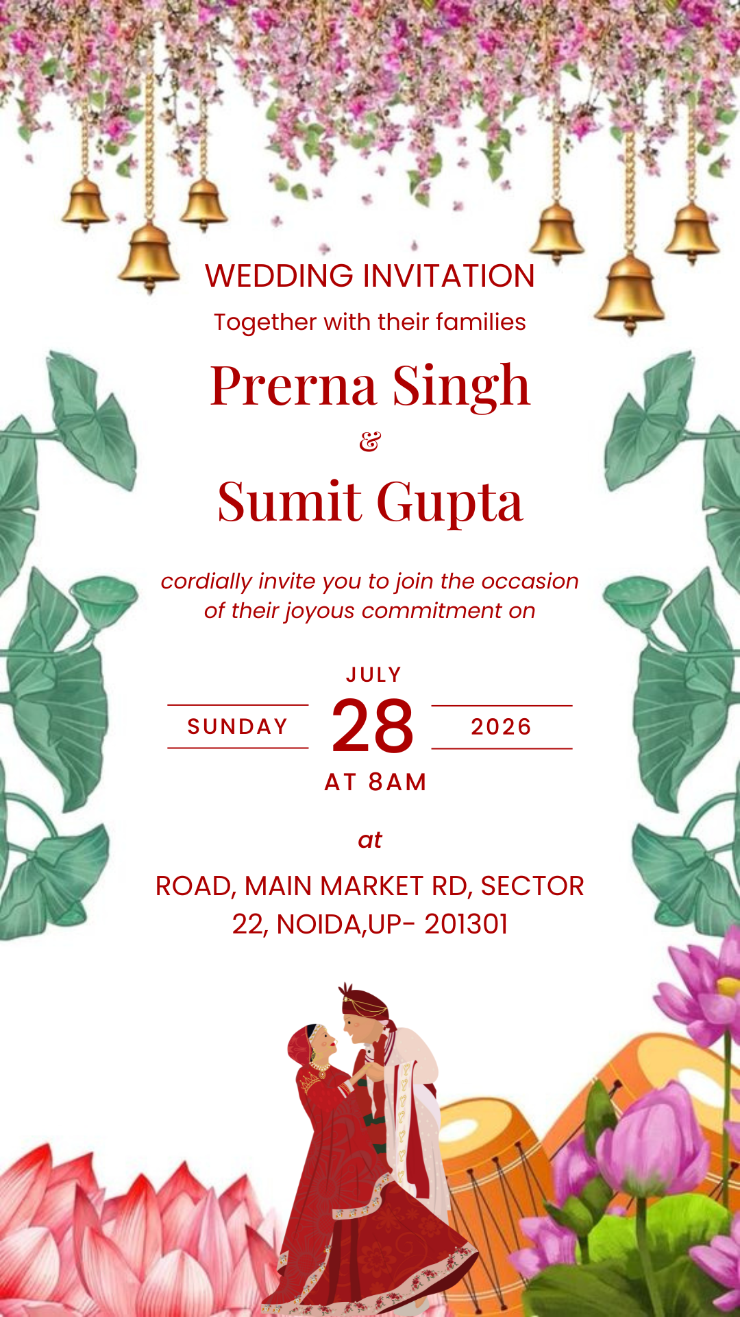 Digital Elegant Wedding Invitation Template — Editable Download