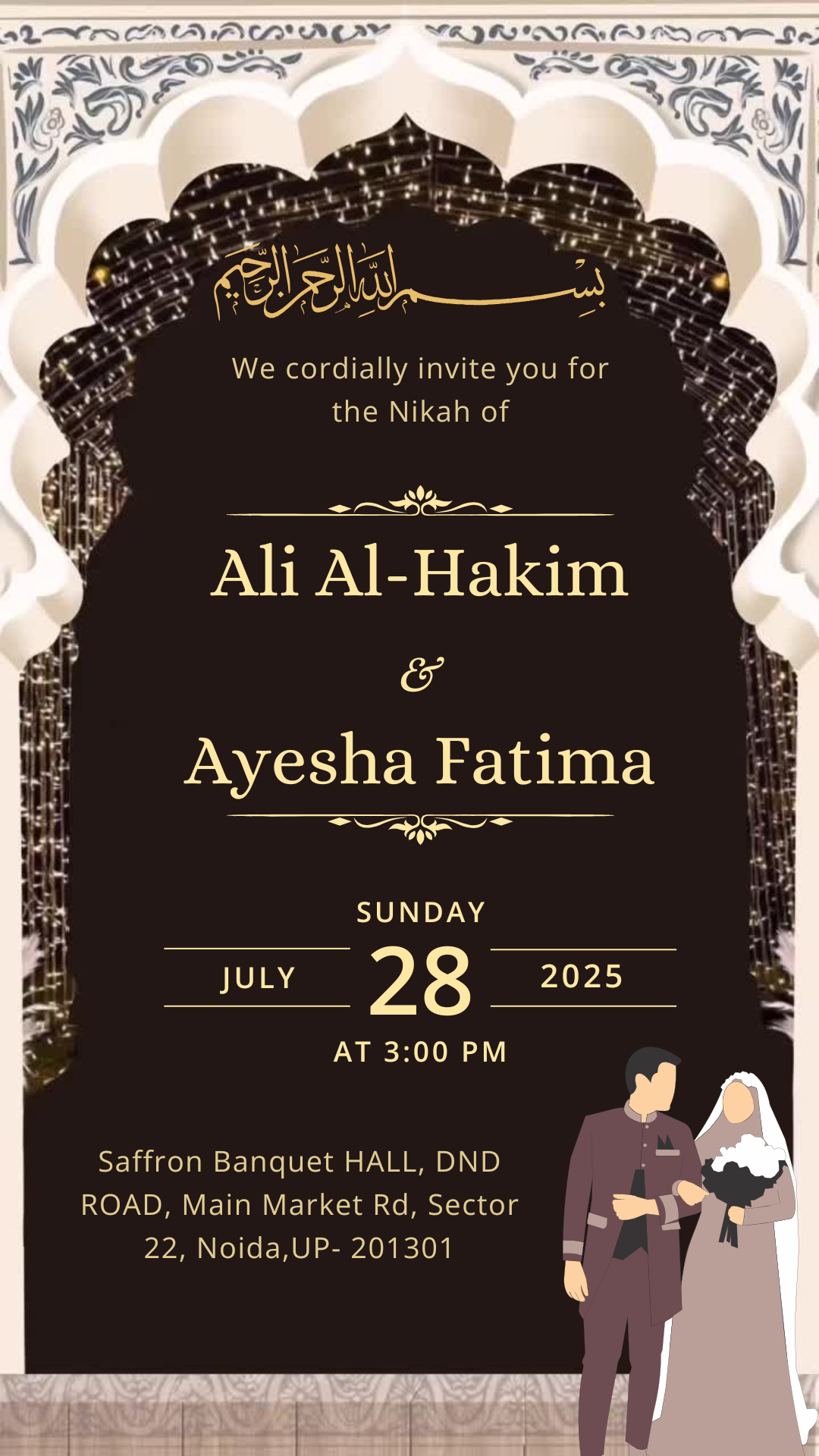 Classic Wedding Invitation E-Card — Editable Online Template