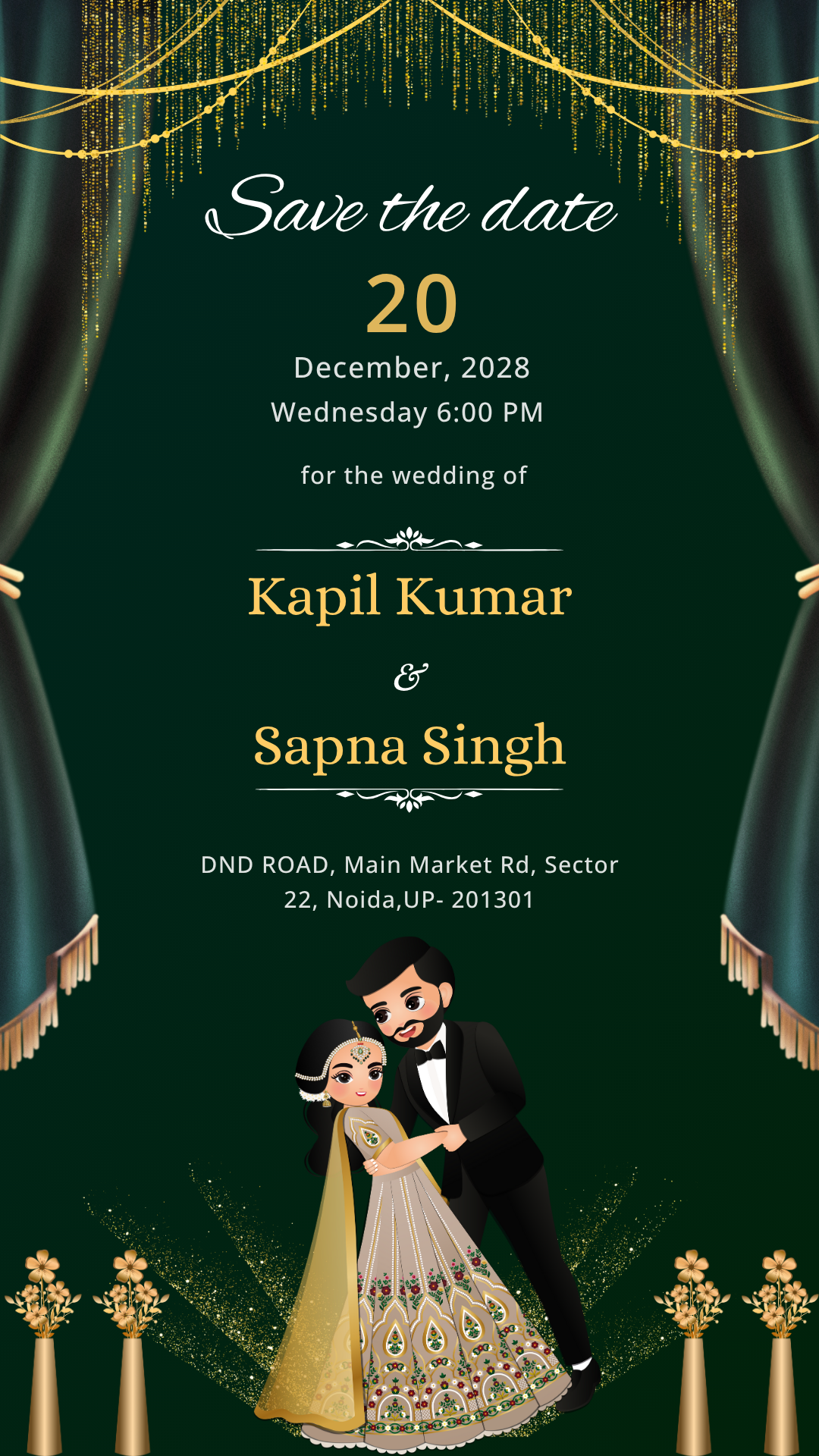 Emerald Green Wedding Invitation — Digital Editable Download