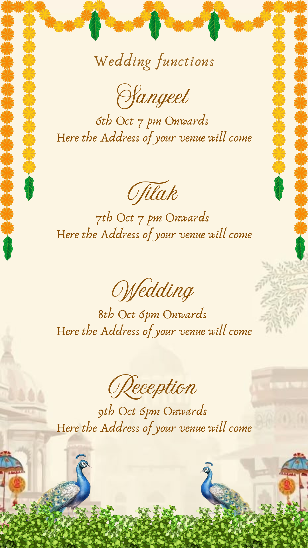 Royal Wedding Invitation Card — Editable Digital Template