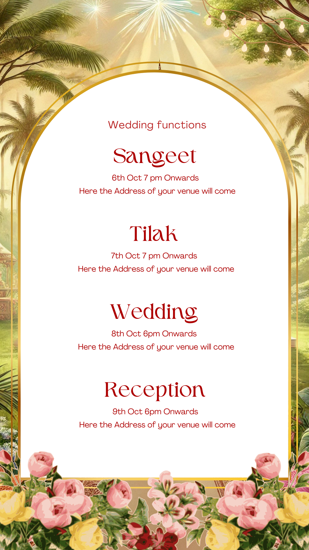 Light green Wedding Invitation — Instant Editable E-Card