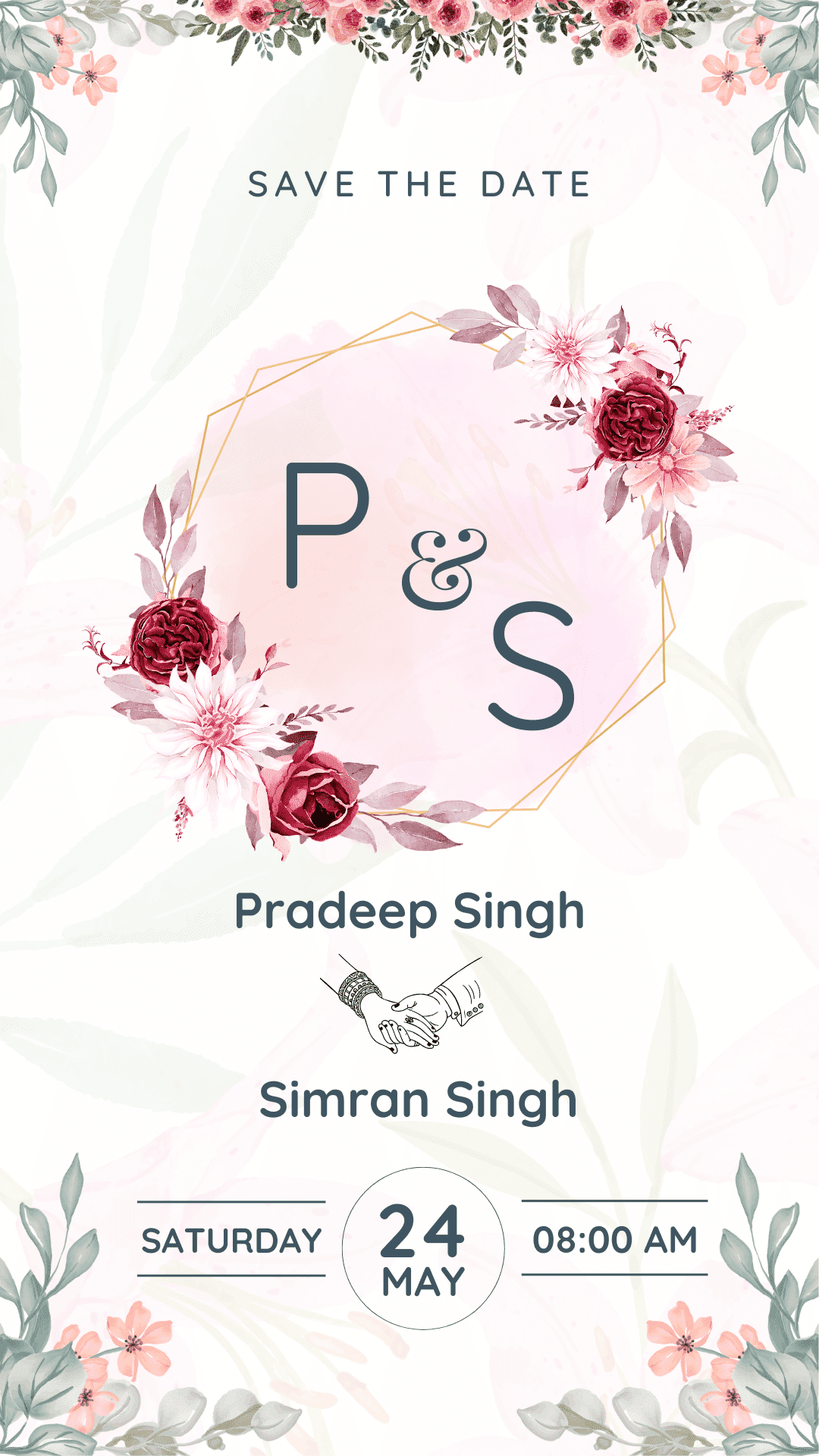 Light pink invitation card