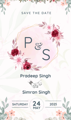 Light pink invitation card