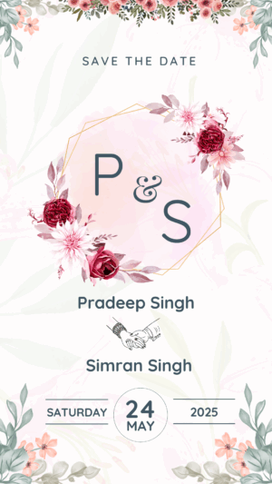 Light pink invitation card