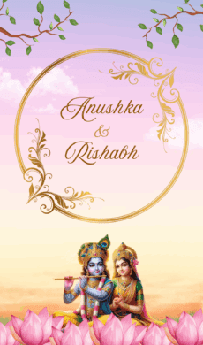 Radha krishna wedding invitation