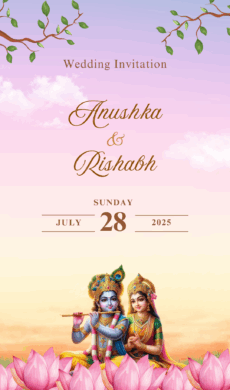 Radha krishna wedding invitation