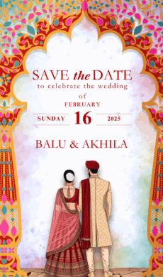 Red wedding invitation card