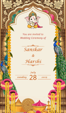 Royal ganesha wedding invitation