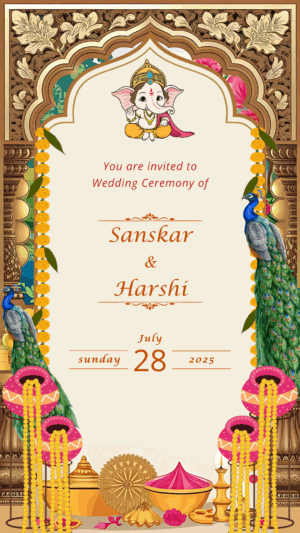 Royal ganesha wedding invitation