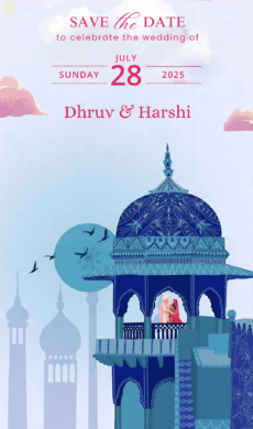 Royal temple wedding invitation