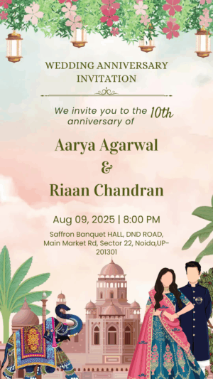 Online Anniversary Invitation Card – Download Instantly