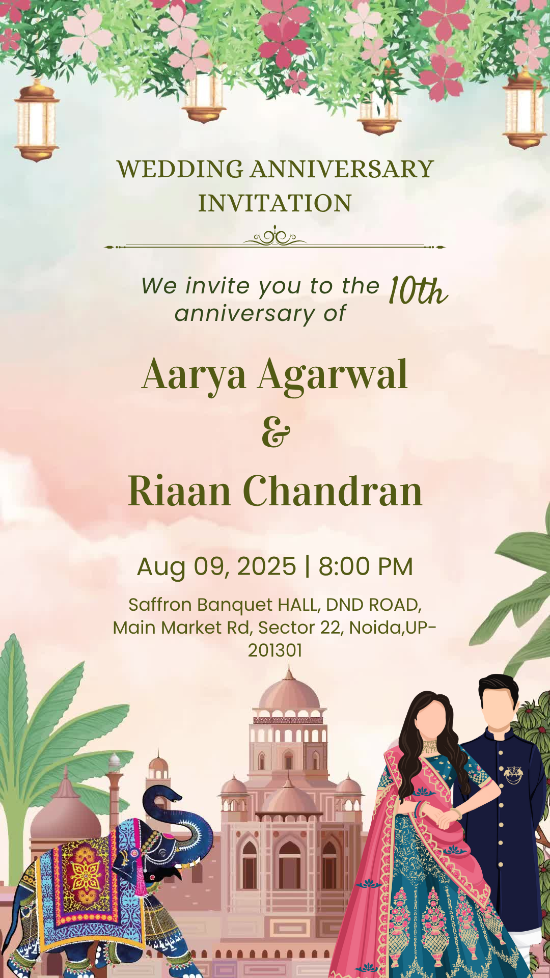 Online Anniversary Invitation Card – Download Instantly