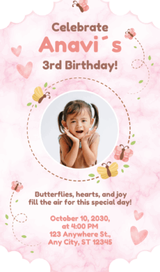 3rd Birthday with a Beautiful Invitation Card