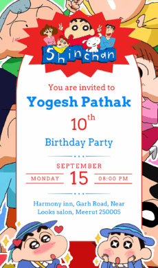 Shinchan birthday invitation