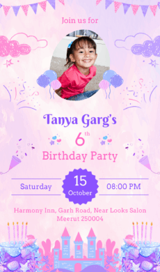 Princess Birthday Invitation for Kids