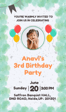 cakes, ballons birthday card