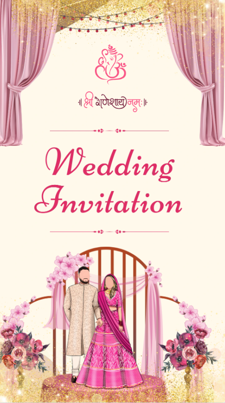 Regal Romance Wedding english Invite