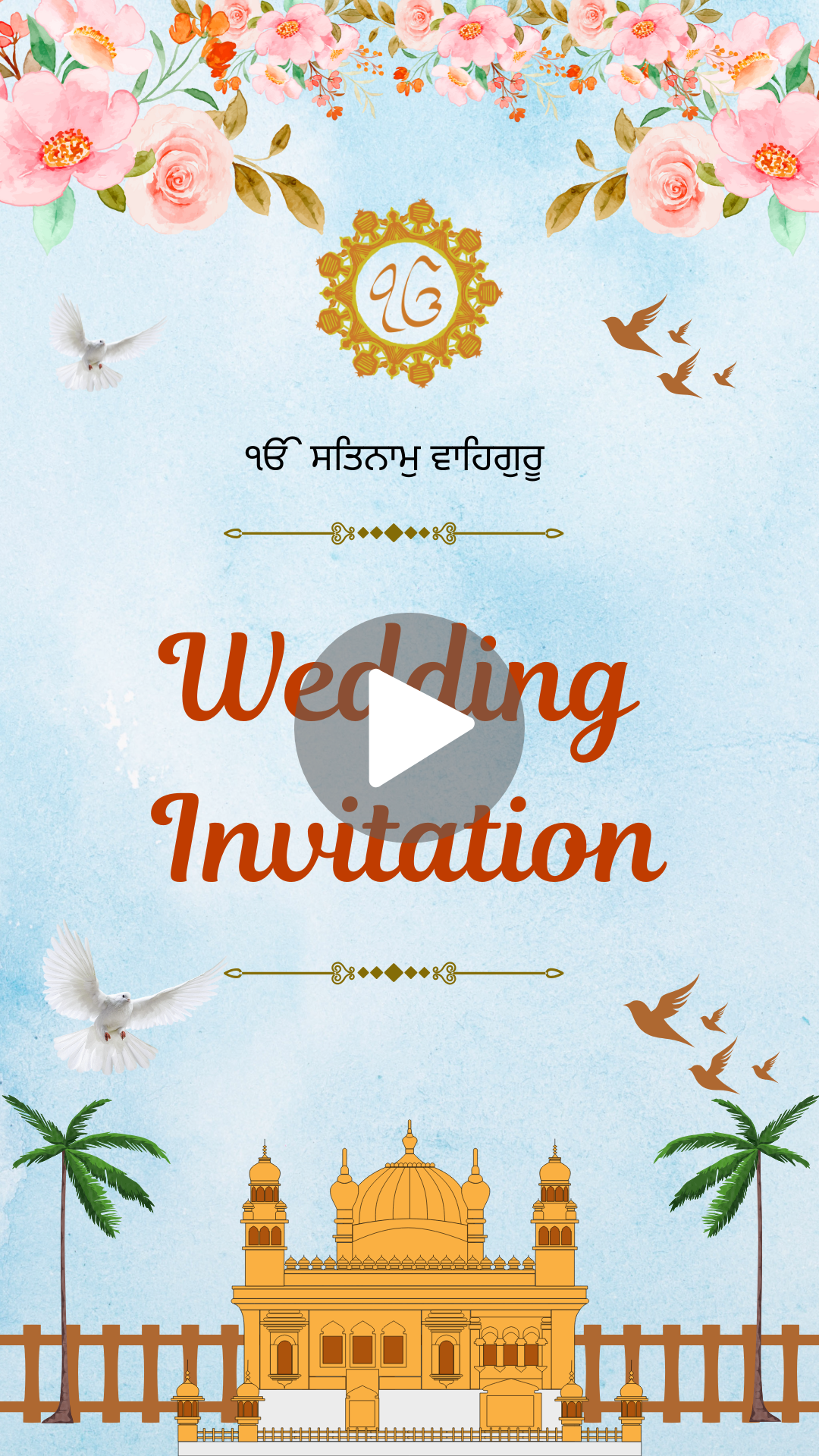 Anand Karaj Blessings Punjabi English Wedding Video Invitation