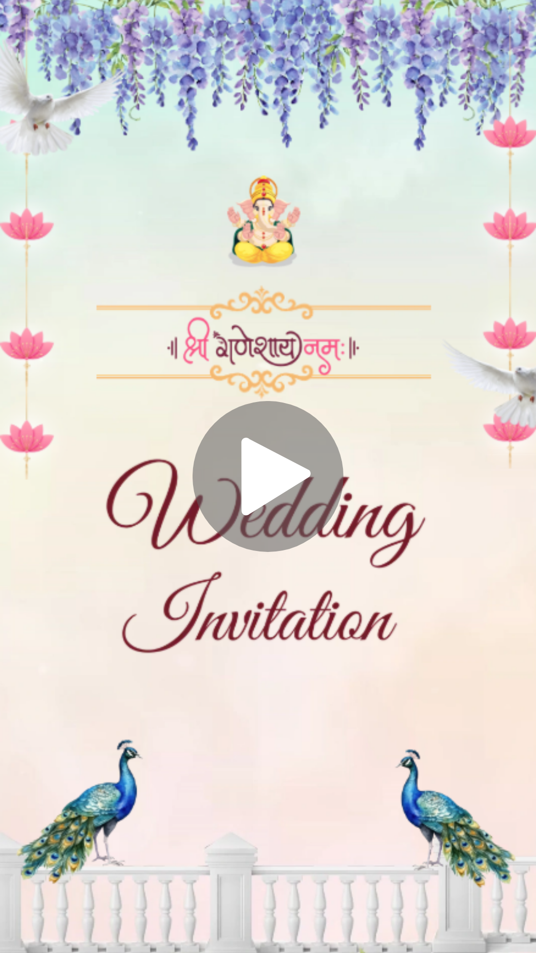 Floral Grace Hindu English Wedding Video Invitation