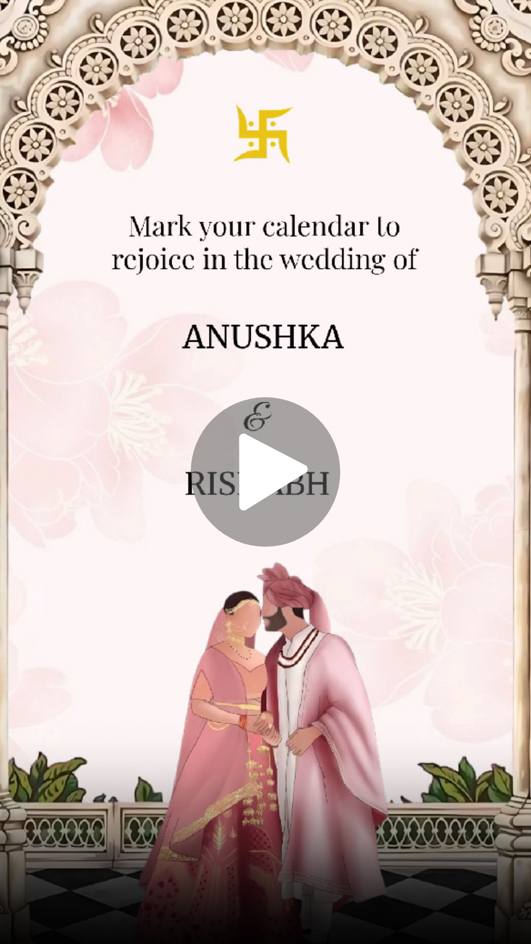 Golden Palace Hindu English Wedding Video Invitation