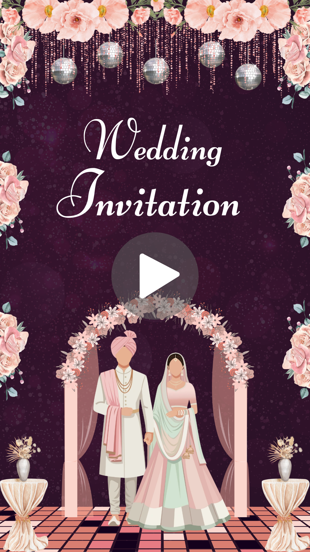 Royal Bloom Hindu English Wedding Video Invitation