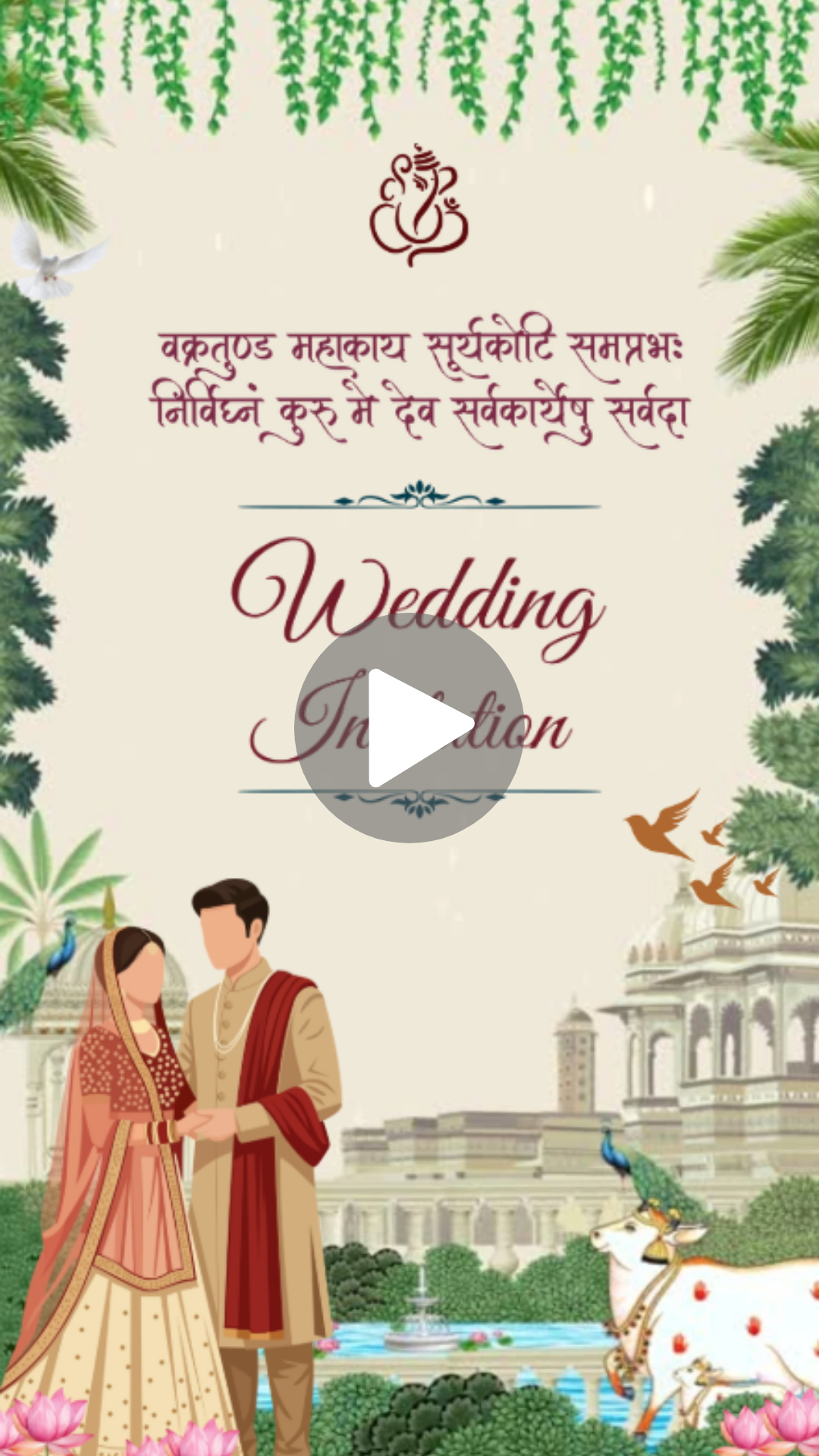 Sanskaar Hindu English Wedding Video Invitation