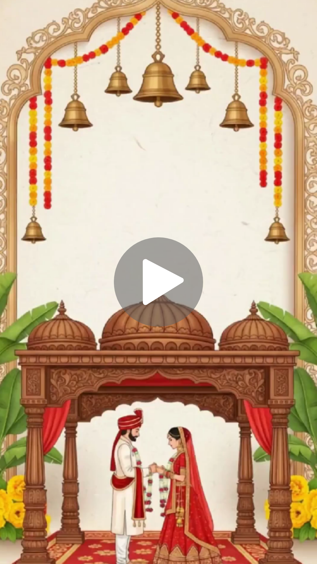 Ai Hindu Wedding Invitation Video Mandap Varmala Animation - Video Invitation Preview