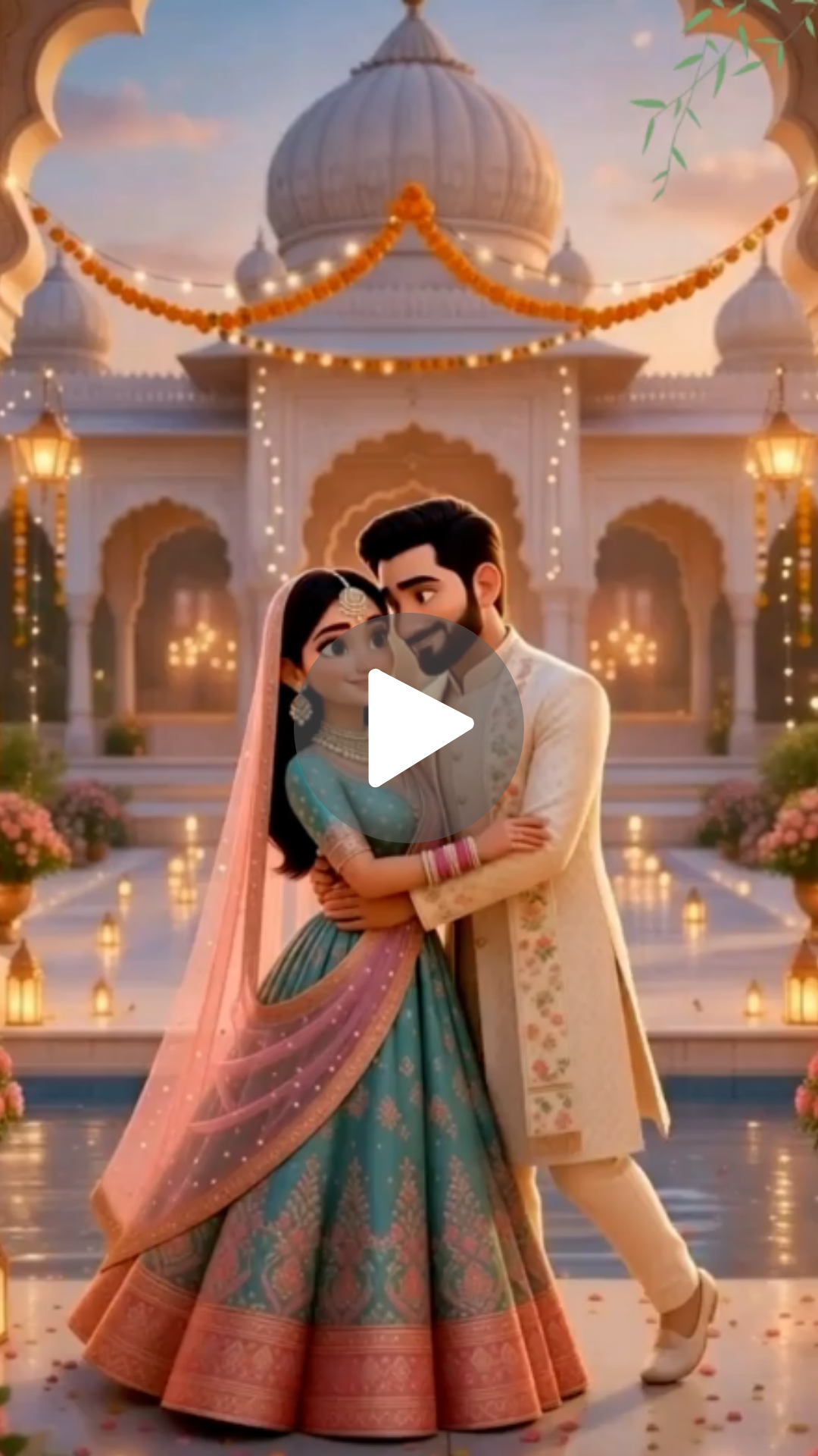 AI Wedding Invitation Video Royal Couple Palace - Video Invitation Preview