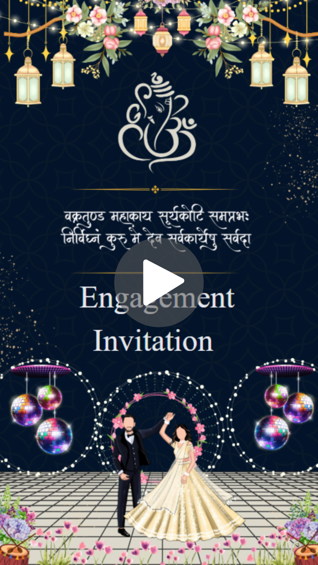 Premium Ganesh Hindu Engagement Invitation Video