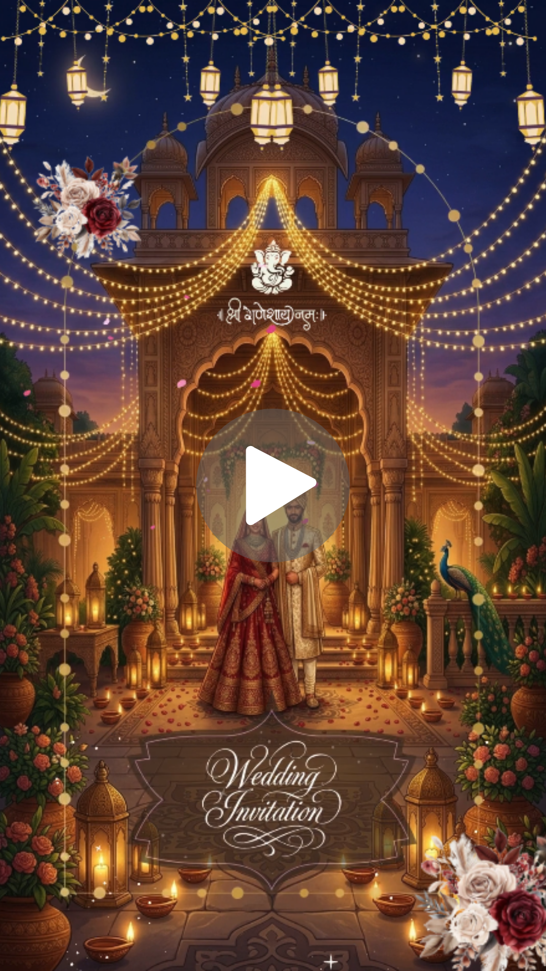 Royal Palace Lights Wedding Invitation Video - Video Invitation Preview