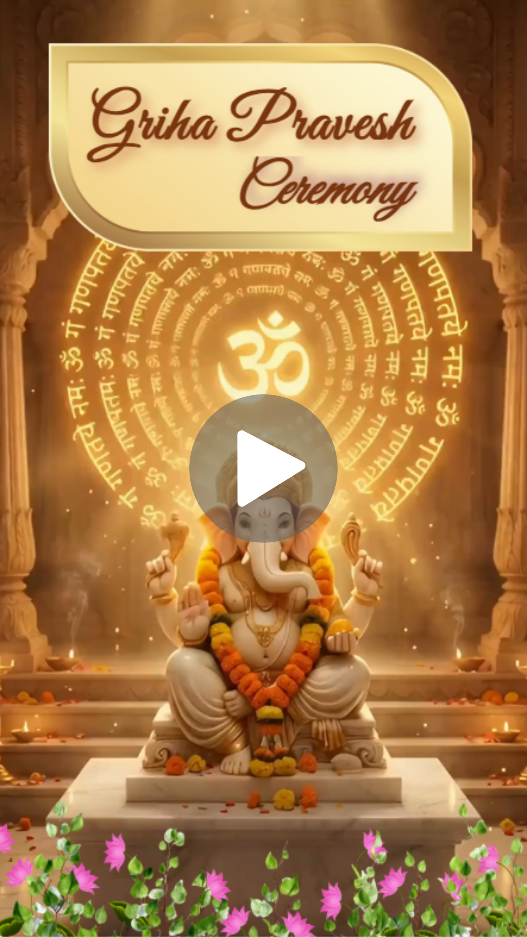 Premium Griha Pravesh Ceremony Invite with Lord Ganesha