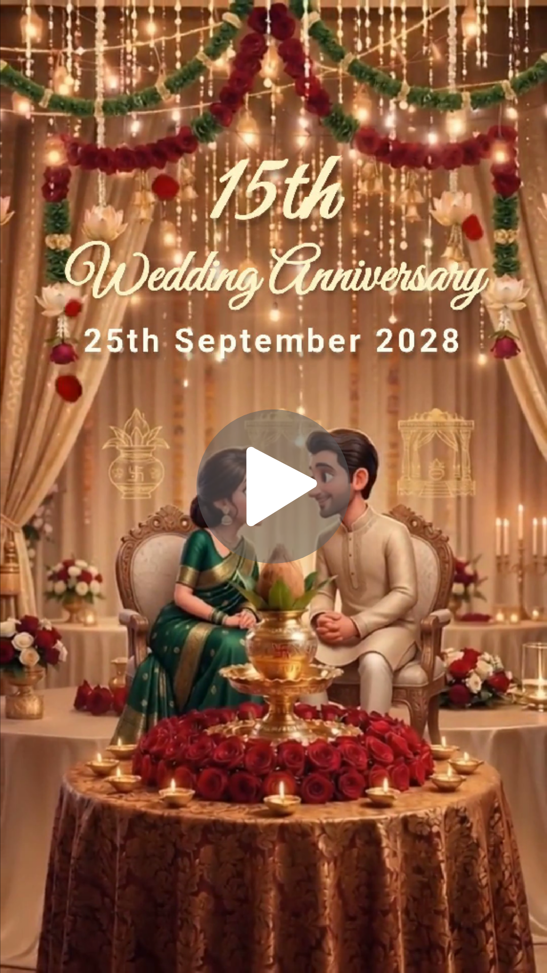 Wedding Anniversary Invitation Video | Traditional Indian Couple Celebration