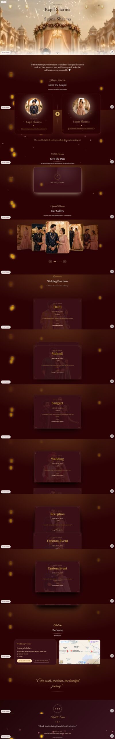 Personalized Wedding Invitation Website - Invitation Website Preview