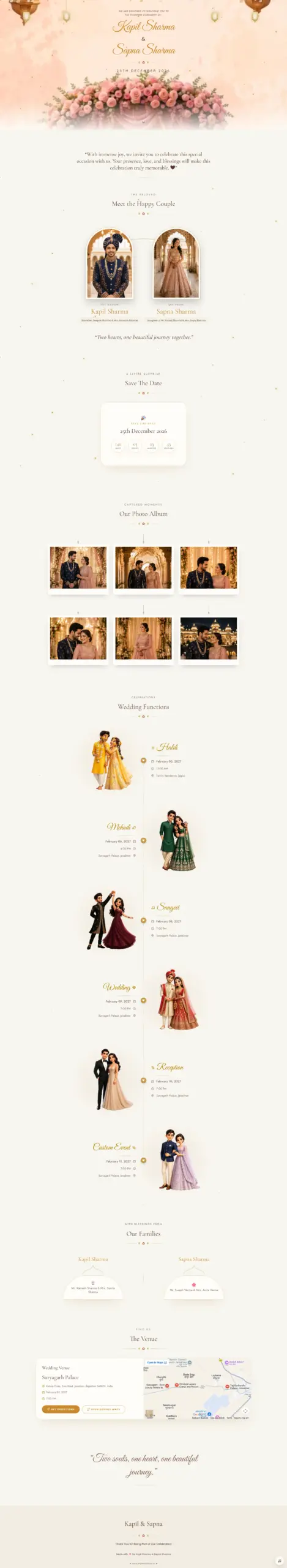 Custom Wedding Website | Personalized Wedding Invitation Website - Invitation Website Preview
