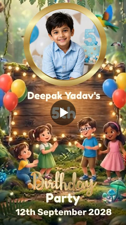 Joyful Balloon Celebration Birthday Video Invitation
