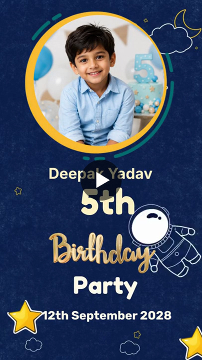 Cosmic Adventure Birthday Invitation Video
