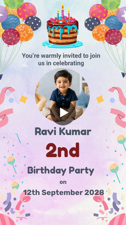 Colorful Celebration Birthday Invitation Video