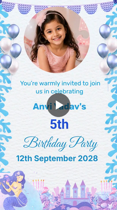Charming Winter Wonderland Birthday Invitation Video