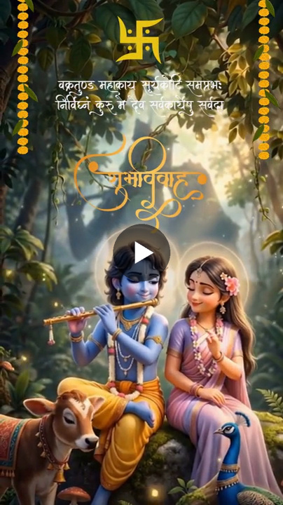 Krishna Radha Divine Love Wedding Video Invitation
